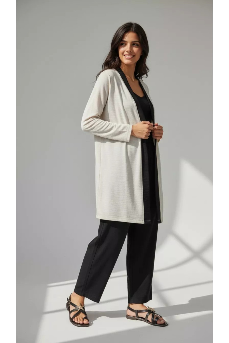 Ensemble Coordonné 2 Pièces Femme - Gilet Long & Pantalon Fluide | Tunisie