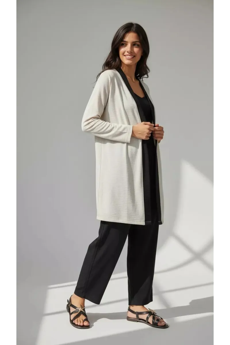 Ensemble Coordonné 2 Pièces Femme - Gilet Long & Pantalon Fluide | Tunisie