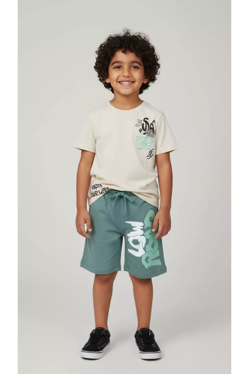 Ensemble Enfant Urban Casual : T-shirt & Short Imprimés Graffiti | Tunisie