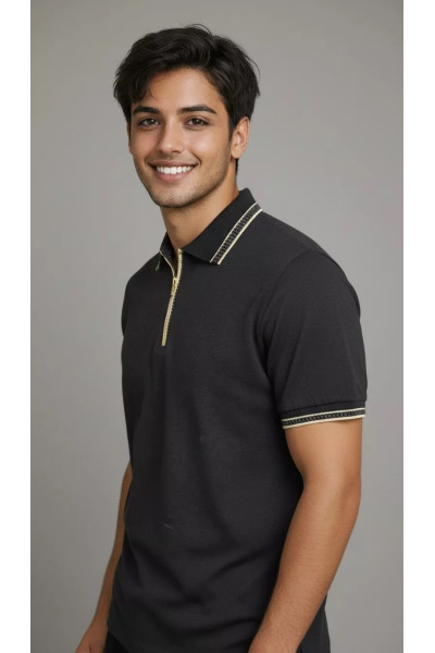 Polo Ajusté pour Homme à Col Zippé Moderne | Tunisie