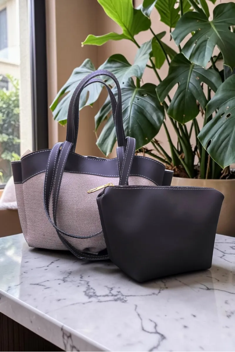 Sac Cabas Bimatière Femme Tunisie | Ensemble Sac & Pochette Chic