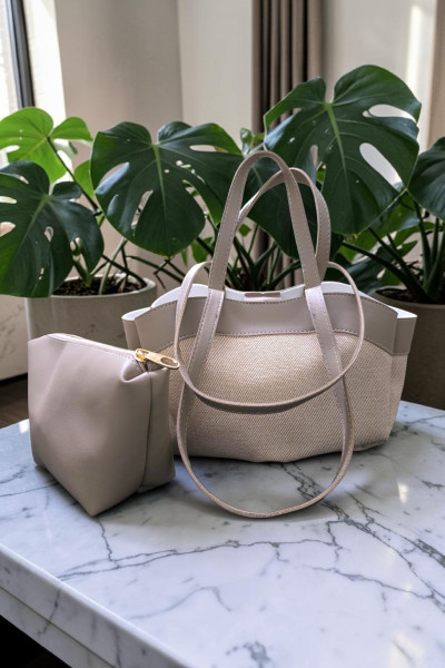 Sac Cabas Bimatière Femme Tunisie | Ensemble Sac & Pochette Chic