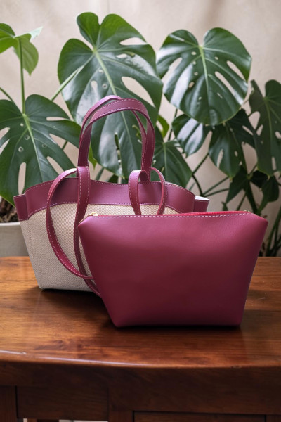 Sac Cabas Bimatière Femme Tunisie | Ensemble Sac & Pochette Chic