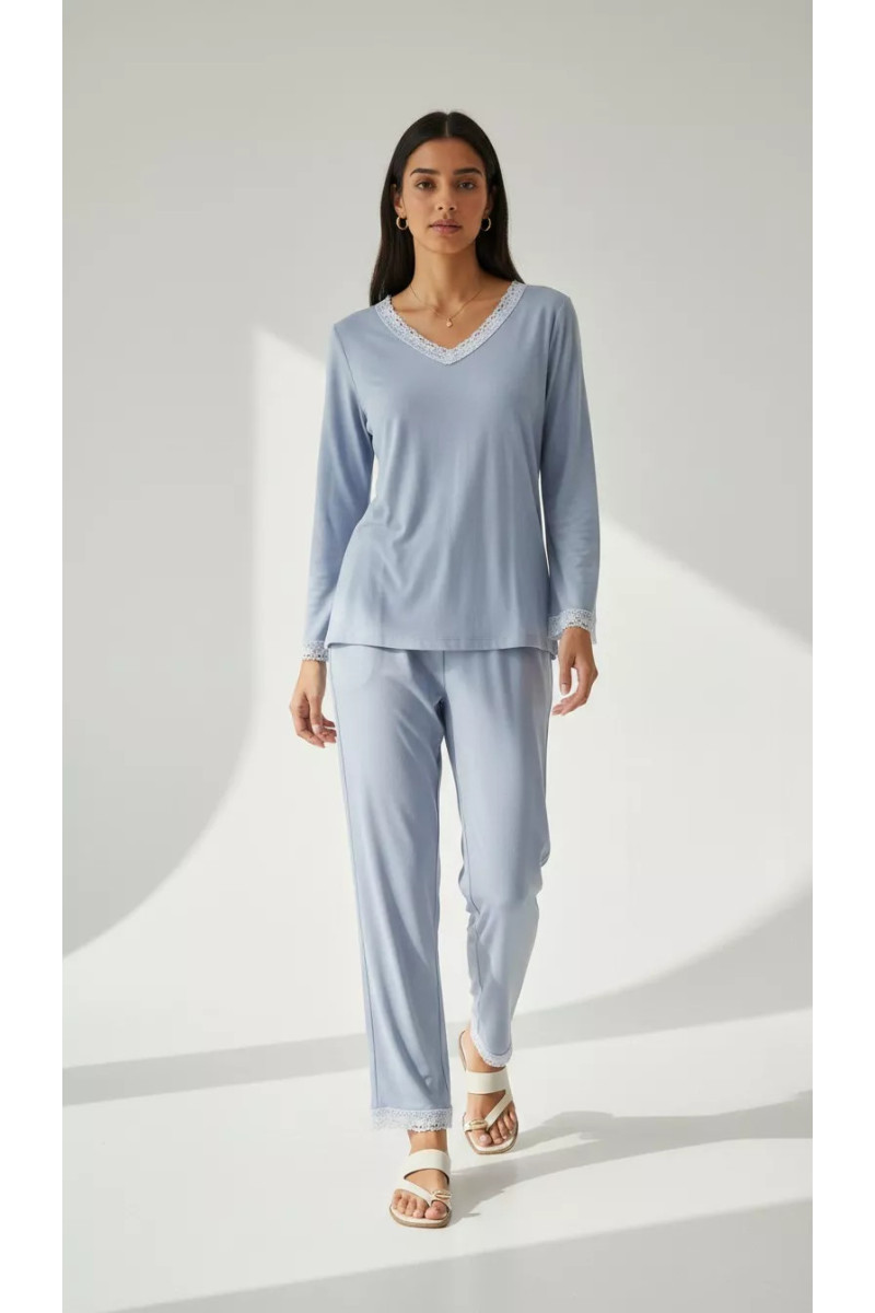 Pyjama Long Femme Tunisie | Ensemble de Nuit Dentelle & Confort