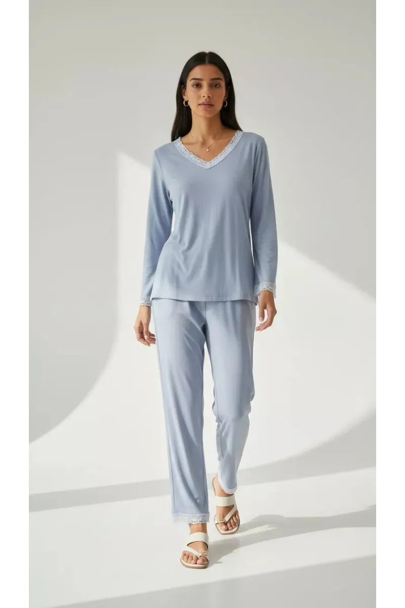 Pyjama Long Femme Tunisie | Ensemble de Nuit Dentelle & Confort