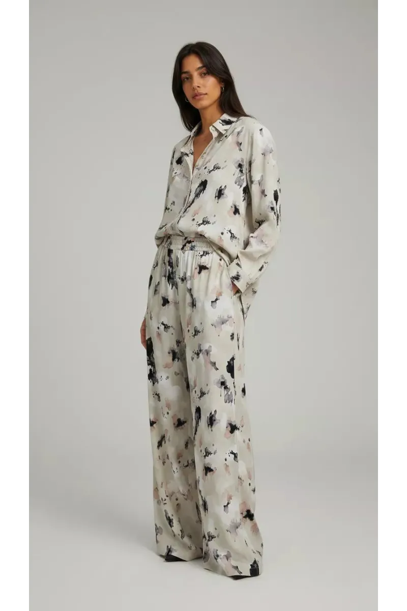 Ensemble Imprimé Femme Tunisie | Combo Fluide Chemise & Pantalon