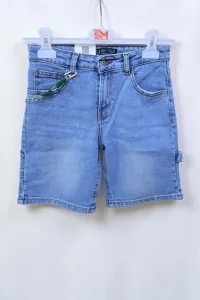 Short en Jean Baggy Garçon Tunisie | Bermuda Denim avec Chaîne Chic