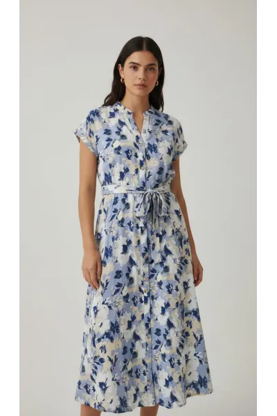Robe Fleurie Femme Tunisie | Robe-Chemise Longue & Fluide Chic