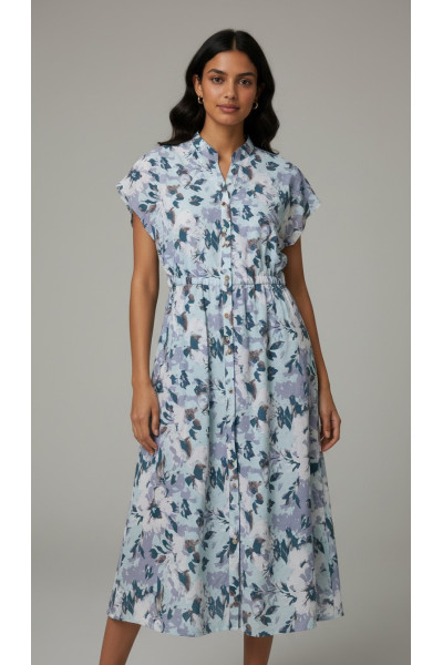 Robe Fleurie Femme Tunisie | Robe-Chemise Longue & Fluide Chic