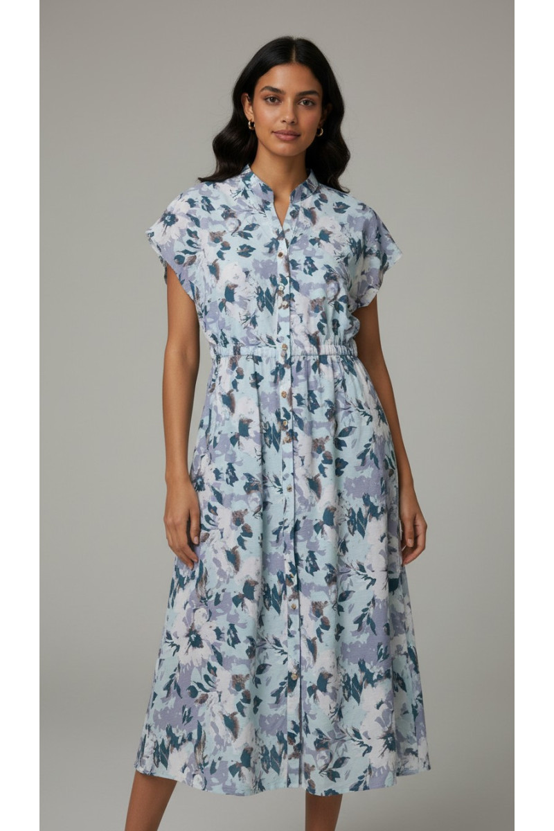 Robe Fleurie Femme Tunisie | Robe-Chemise Longue & Fluide Chic