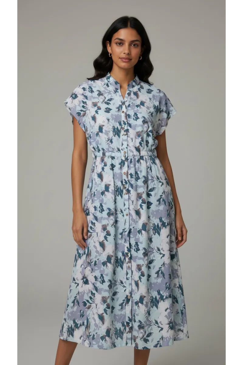 Robe Fleurie Femme Tunisie | Robe-Chemise Longue & Fluide Chic