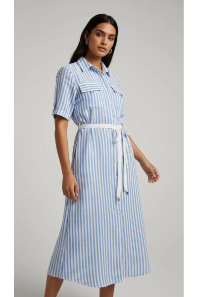 Robe-Chemise à Rayures Femme Tunisie | Robe Saharienne Fluide
