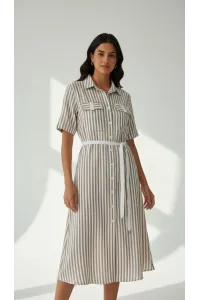Robe-Chemise à Rayures Femme Tunisie | Robe Saharienne Fluide