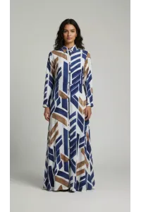 Robe Longue Imprimée Femme Tunisie | Robe-Chemise Maxi Fluide