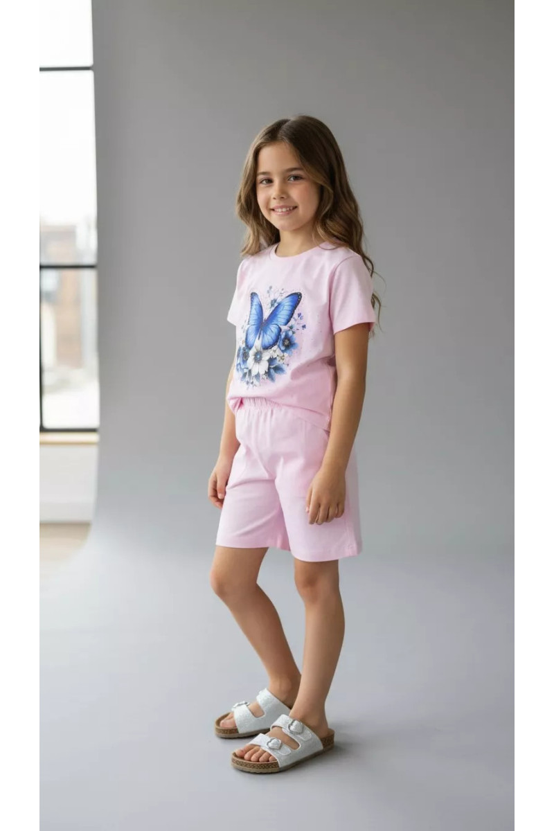 Ensemble Fillette T-shirt Papillon & Short | Mode Enfant Tunisie