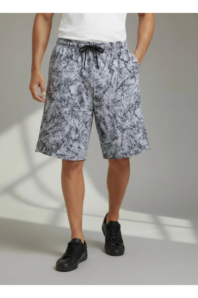 Short Molleton Homme à Motif Marbré & Cordon | Mode Tunisie