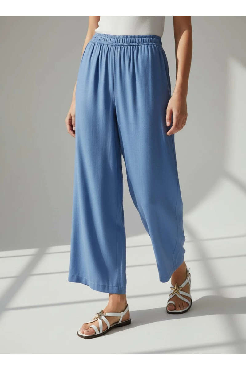 Pantalon Large Fluide Femme à Taille Élastique | Mode Tunisie