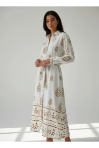 Robe Longue Chemise Femme à Imprimés Végétaux | Mode Tunisie