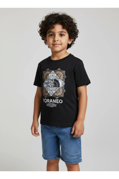 Ensemble Garçon T-shirt Graphique & Bermuda en Jean | Mode Tunisie
