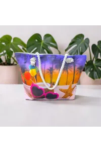 Grand Sac de Plage Cabas Femme à Imprimé Tropical | Mode Tunisie