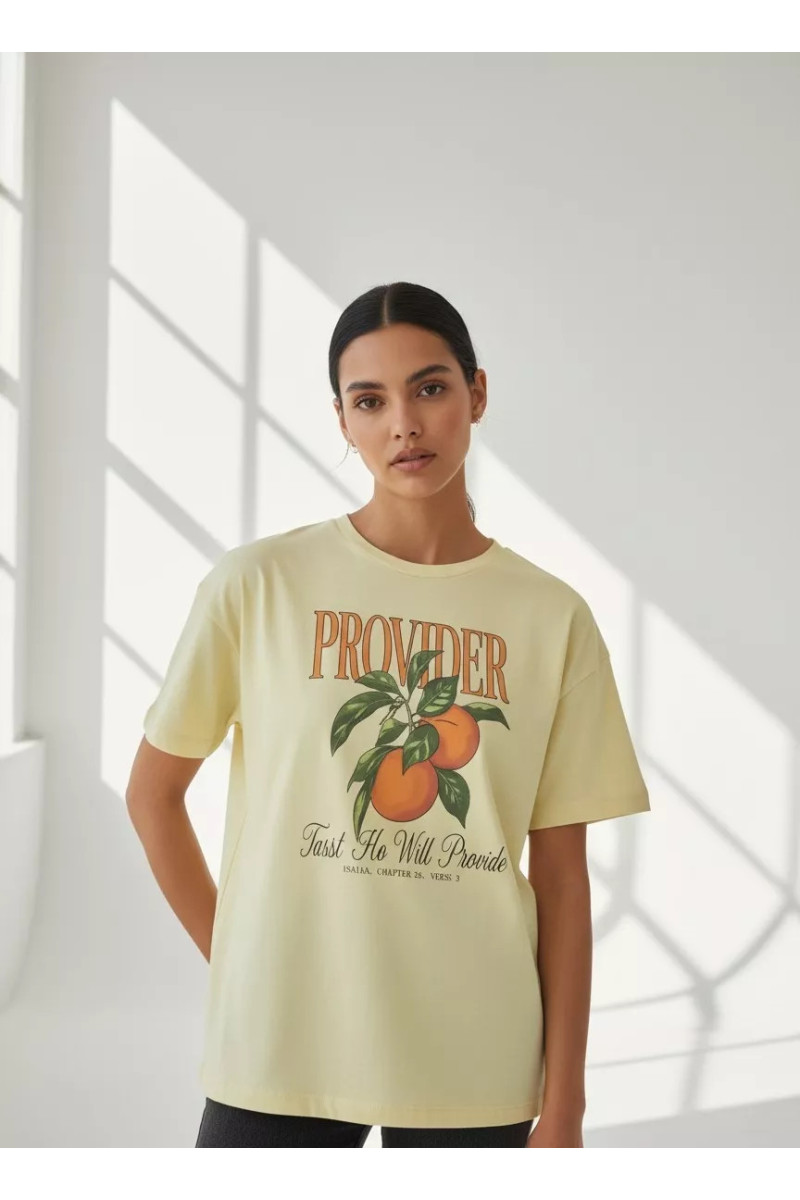 T-shirt Oversize Femme "Provider" à Imprimé Fruits | Mode Tunisie