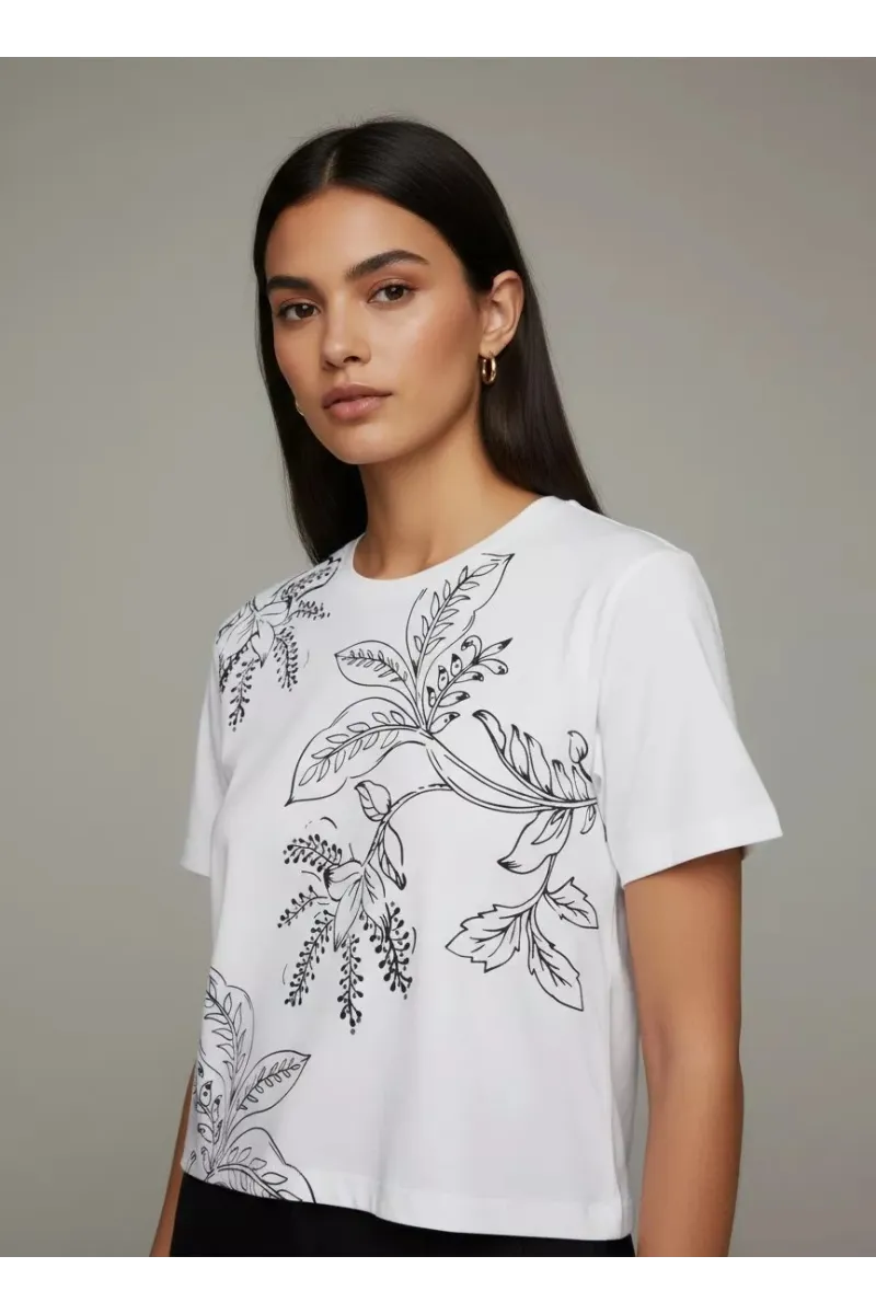 T-shirt Femme à Imprimé Floral & Botanique | Mode Tunisie