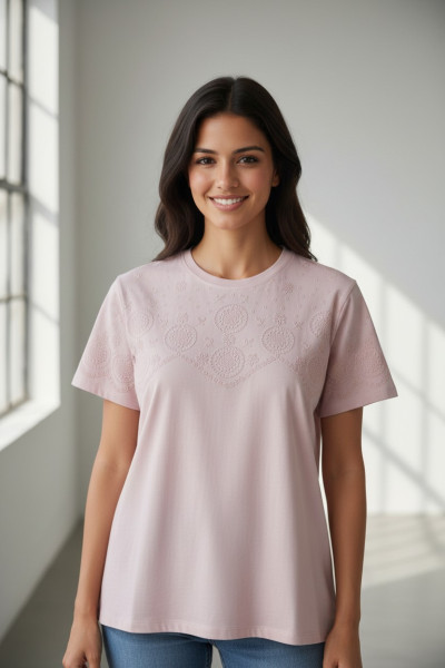 T-shirt Femme Design Fleuri - Style Tendance & Confort | Tunisie