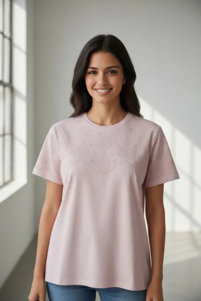T-shirt Femme Design Fleuri - Style Tendance & Confort | Tunisie