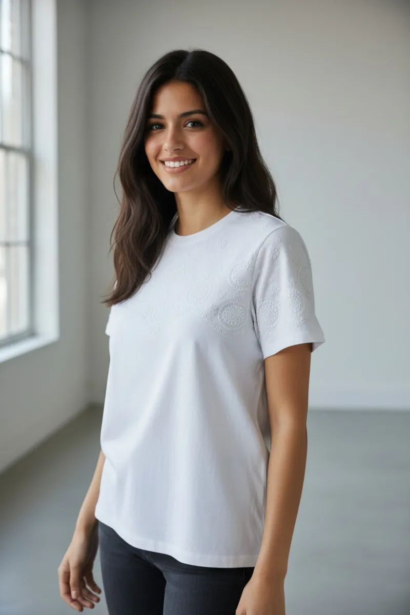 T-shirt Femme Design Fleuri - Style Tendance & Confort | Tunisie