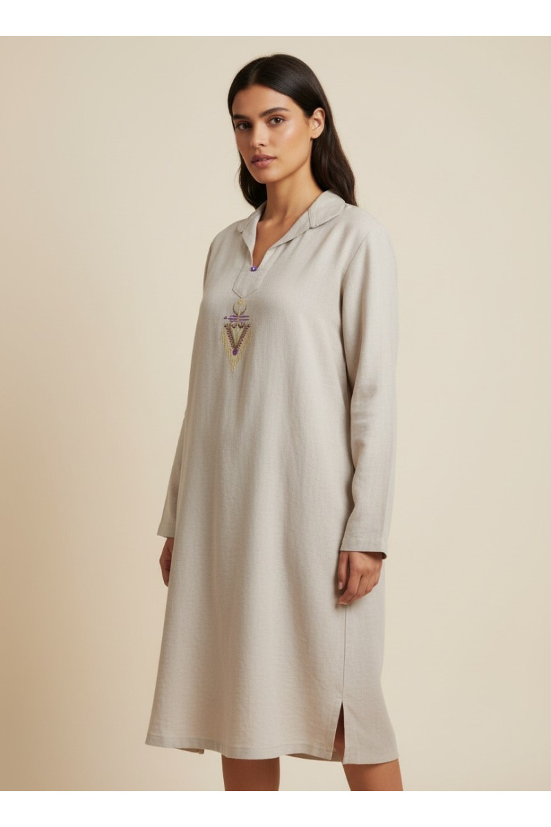 Blousa Moderne Femme à Col Chemise & Broderie | Mode Tunisie
