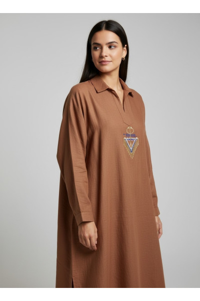 Blousa Moderne Femme à Col Chemise & Broderie | Mode Tunisie