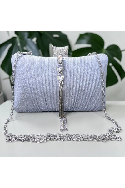 Sac Pochette de Soirée Scintillant à Strass & Chaîne | Mode Tunisie