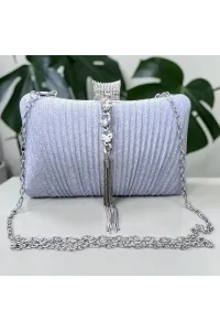 Sac Pochette de Soirée Scintillant à Strass & Chaîne | Mode Tunisie