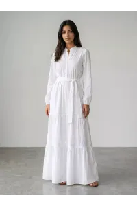 Robe Longue Bohème à Volants & Détails Dentelle | Mode Tunisie