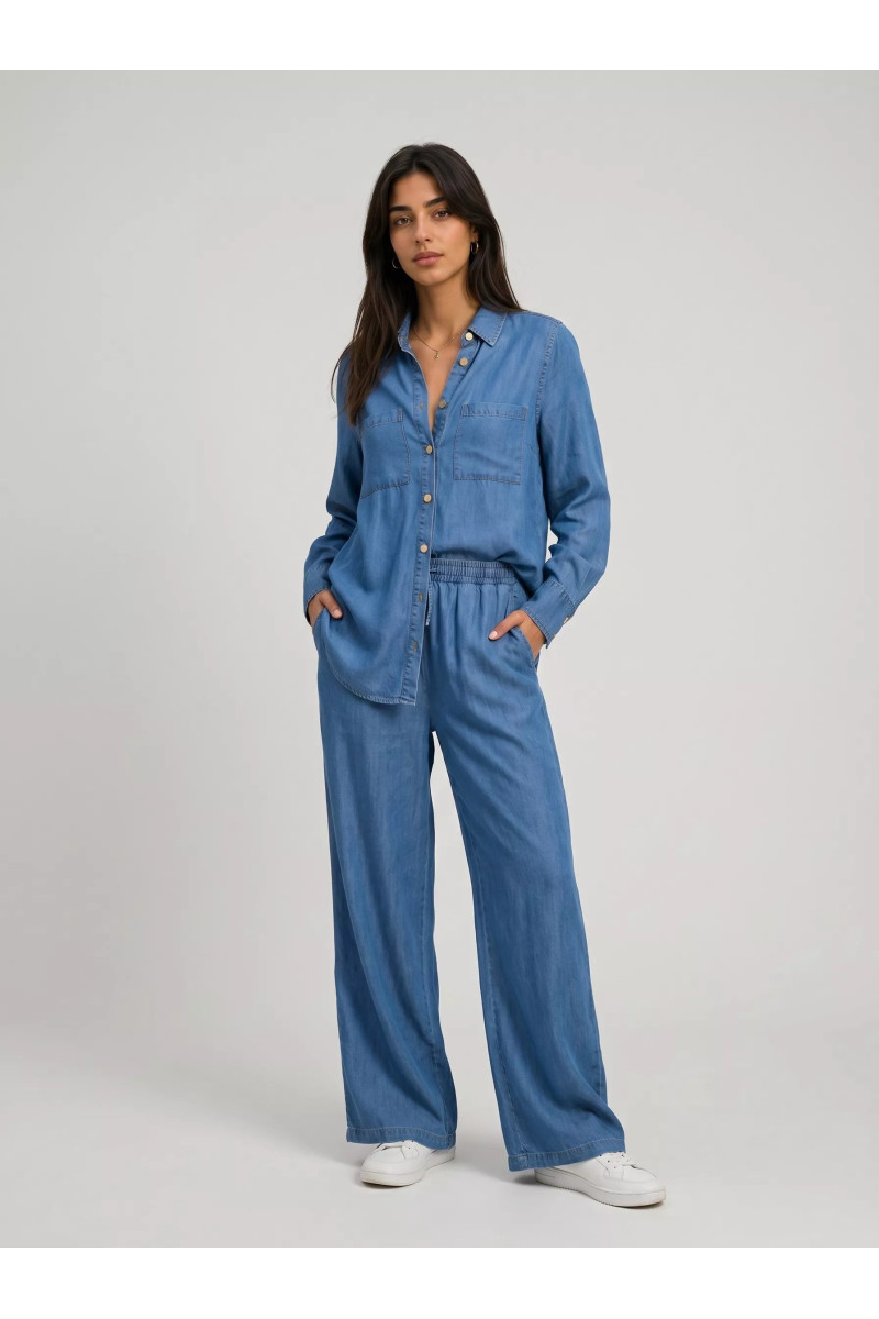 Ensemble Chemise & Pantalon Large Femme Tunisie | Look Fluide