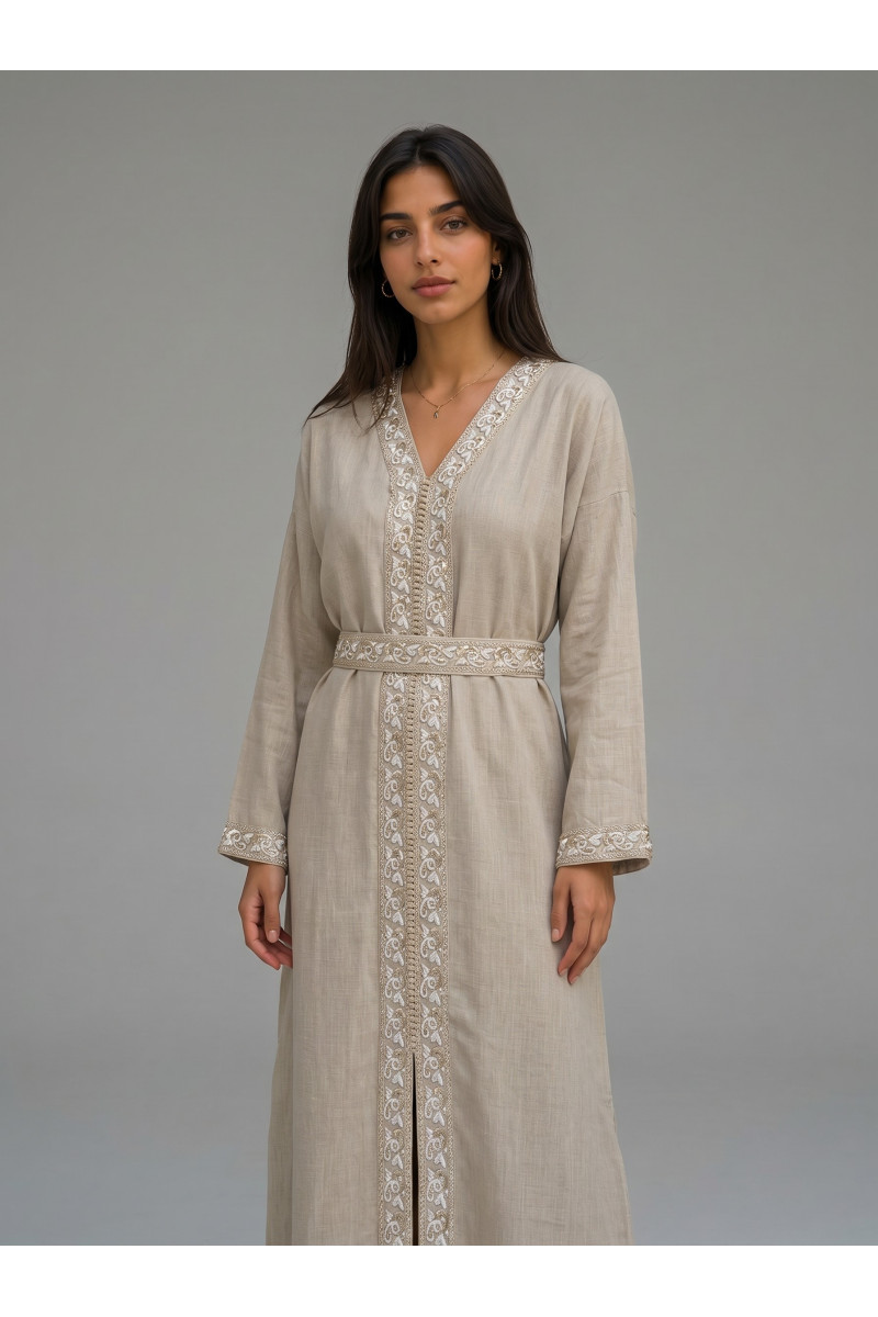 Caftan Moderne pour Femme avec Broderies | Mode Tunisie