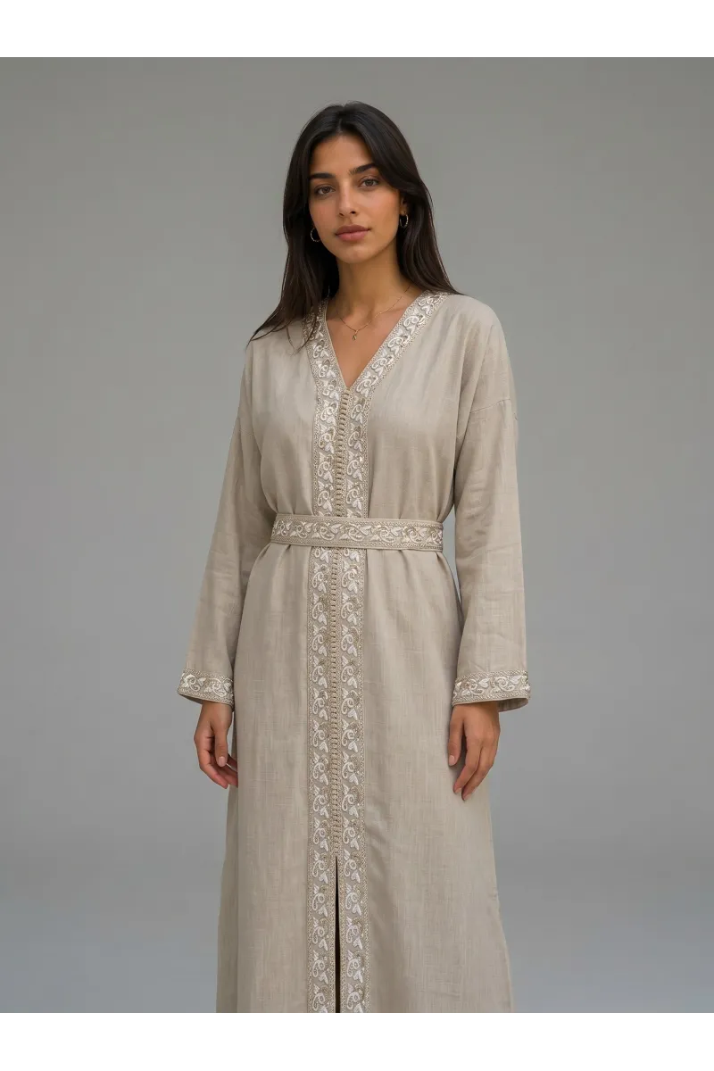 Caftan Moderne pour Femme avec Broderies | Mode Tunisie