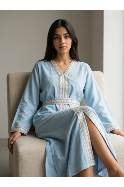 Caftan Moderne pour Femme avec Broderies | Mode Tunisie