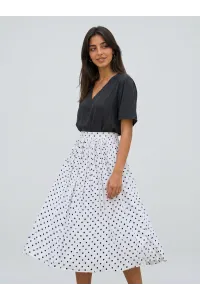 Jupe Midi Fluide à Pois pour Femme avec Taille Élastique | Tunisie