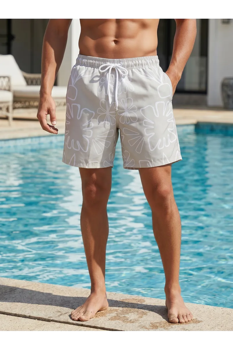 Short de Bain Homme à Motifs Floraux et Cordon | Tunisie