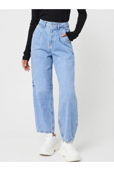 Jean Ample à Pinces avec Taille Élastique Femme | Tunisie