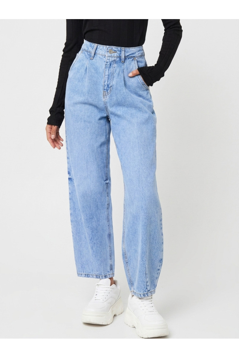 Jean Ample à Pinces avec Taille Élastique Femme | Tunisie