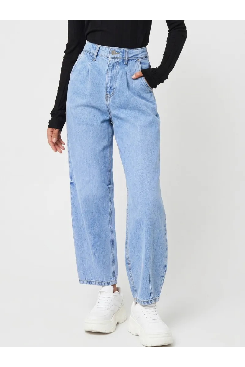 Jean Ample à Pinces avec Taille Élastique Femme | Tunisie
