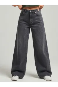 Pantalon Jean Coupe Ample Palazzo Effet Délavé Femme | Tunisie