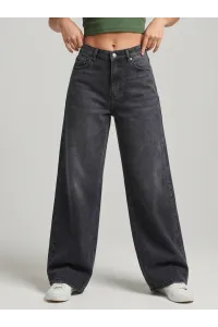 Pantalon Jean Coupe Large Wide-Leg Effet Minéral Femme | Tunisie