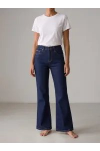Pantalon Jean Patte d'Éléphant Taille Haute Évasé Femme | Tunisie