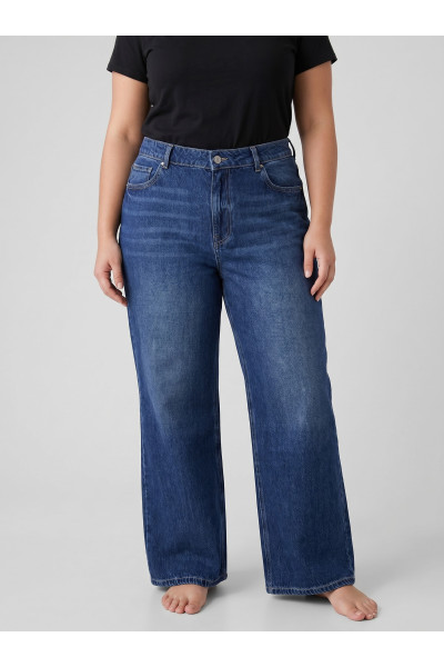 Pantalon Jean Coupe Droite Large Wide-Leg Femme | Tunisie
