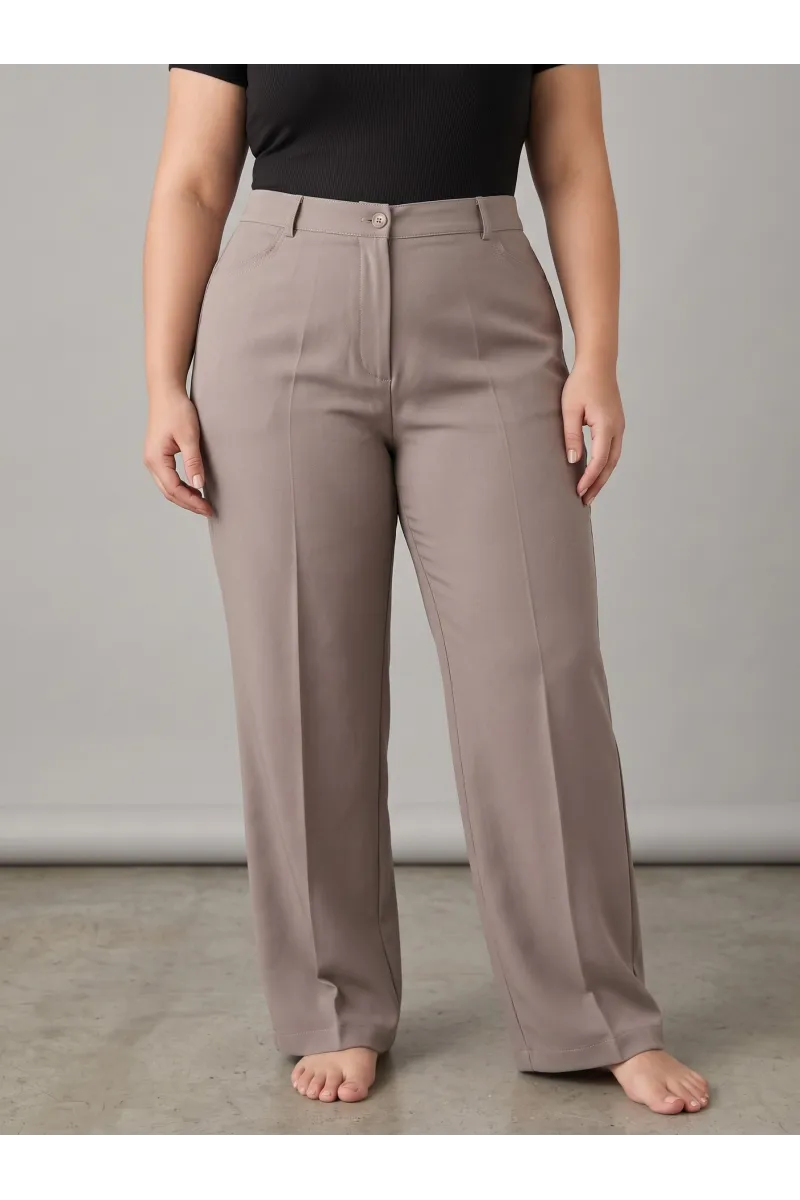 Pantalon Tailleur Coupe Droite Fluide à Pinces Femme | Tunisie