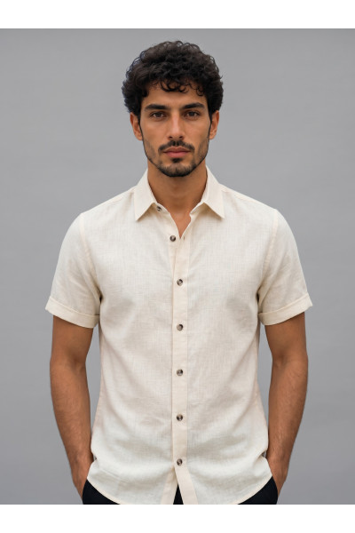 Chemise Homme Style Kamraya en Lin Manches Courtes | Tunisie