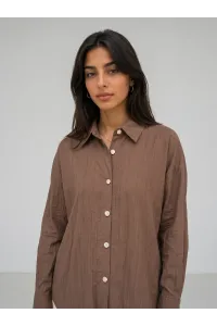 Chemise Fluide Texturée Boutons Coquillages Femme | Tunisie